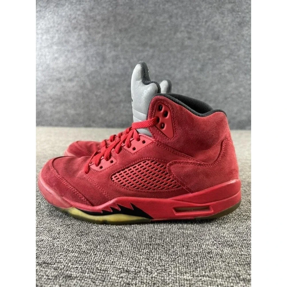 Jordan Air‎ Jordan 5 Retro Red Suede Shoes Mens 9 Basketball Sneakers 136027-602
